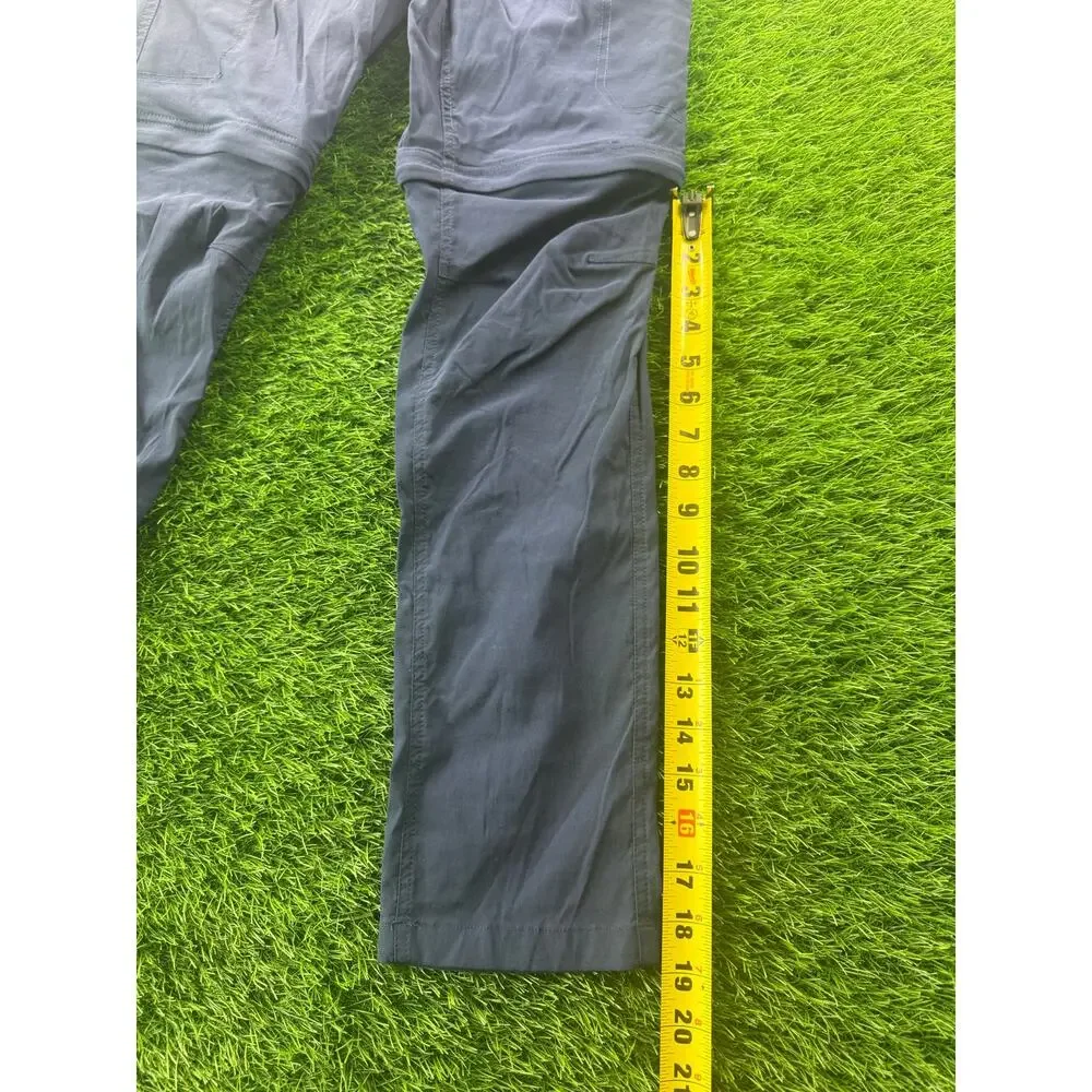 Eddie Bauer Kids Convertible Hiking Pants Sz L 14/16 Navy Zip Off Shorts Outdoor